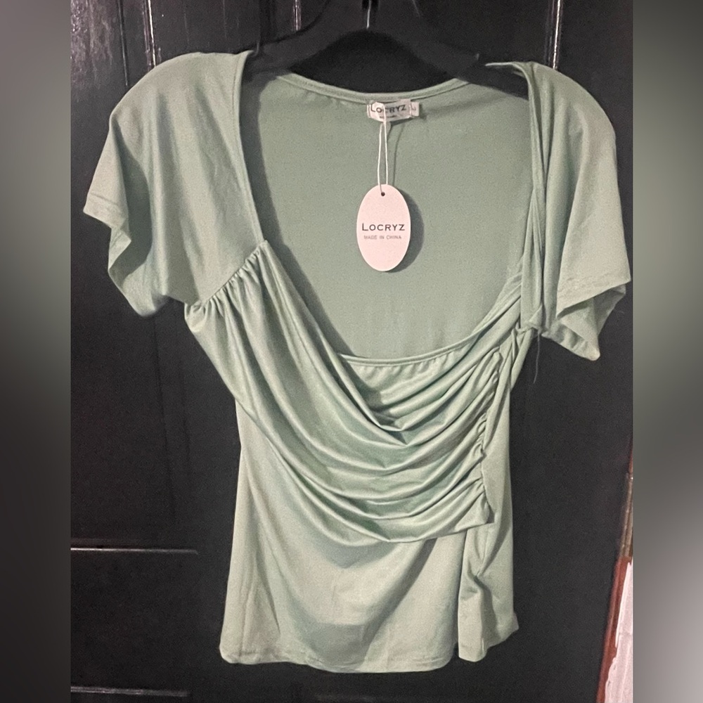 Women’s Locryz Silky Soft Stretch Green Top Shirt